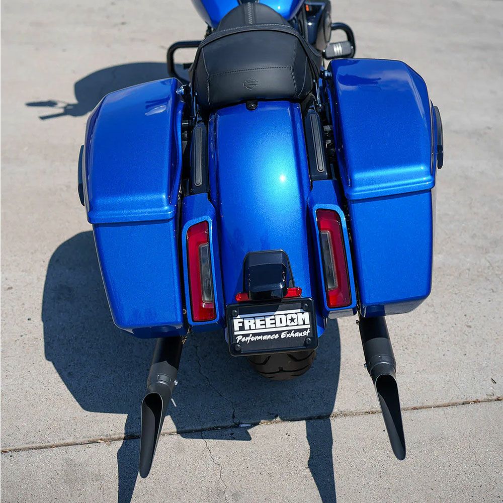 M8 ツーリング 2.5インチ径 トゥルーデュアル フルエキゾーストマフラー 36インチ CREEPER エンドキャップ ブラック フリーダムパフォーマンス 3