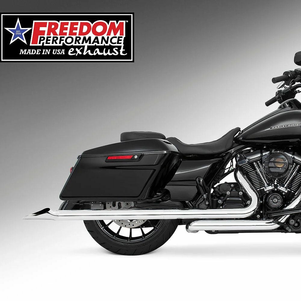 M8 ツーリング 2.5インチ径 トゥルーデュアル フルエキゾーストマフラー 36インチ CREEPER エンドキャップ クローム フリーダムパフォーマンス