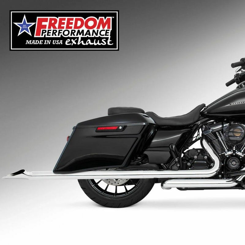 M8 ツーリング 2.5インチ径 トゥルーデュアル フルエキゾーストマフラー 42インチ CREEPER エンドキャップ クローム フリーダムパフォーマンス