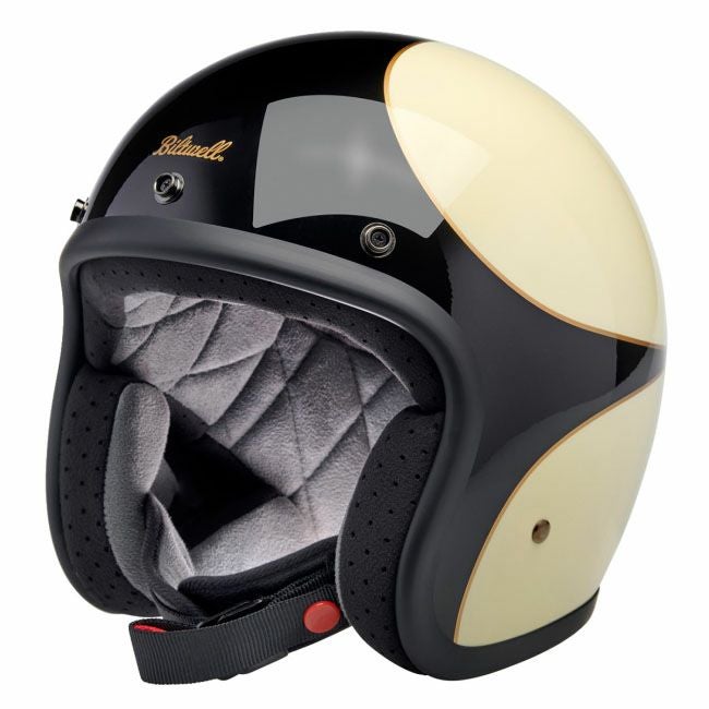 BILTWELL(ビルトウェル) BONANZA ジェットヘルメット ビンテージホワイト/ブラックスカロップ