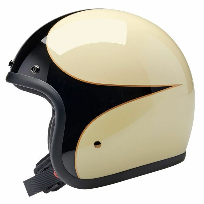 BILTWELL(ビルトウェル) BONANZA ジェットヘルメット ビンテージホワイト/ブラックスカロップ 3