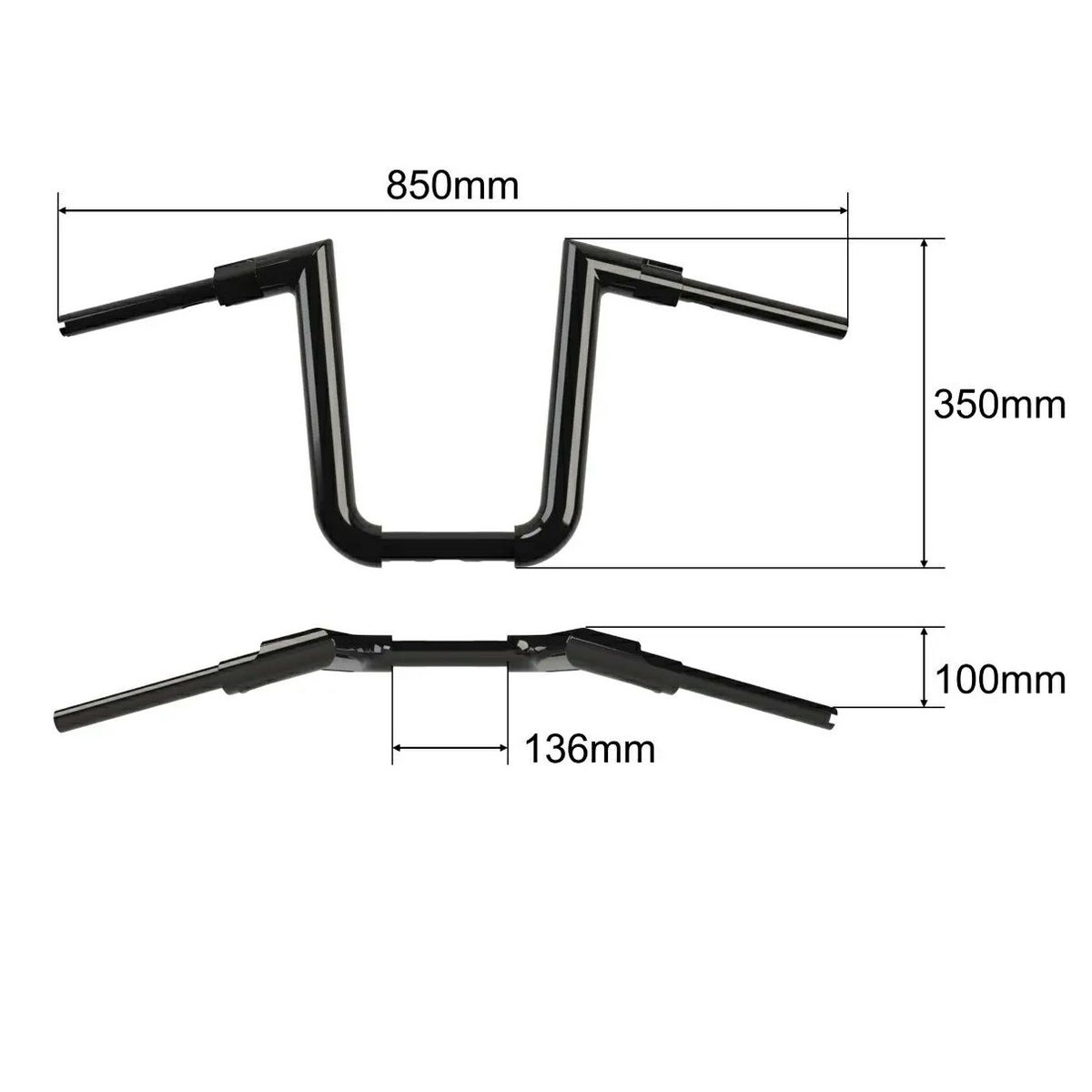 アトラス・ハンドルバー 35cm (マットブラック)1