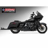 M8 ツーリング 2.5インチ径 トゥルーデュアル フルエキゾーストマフラー 42インチ シャークテール エンドキャップ ブラック フリーダムパフォーマンス 2