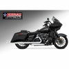 M8 ツーリング 2.5インチ径 トゥルーデュアル フルエキゾーストマフラー 36インチ シャークテール エンドキャップ クローム フリーダムパフォーマンス 2