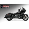 M8 ツーリング 2.5インチ径 トゥルーデュアル フルエキゾーストマフラー 39インチ シャークテール エンドキャップ クローム フリーダムパフォーマンス 2
