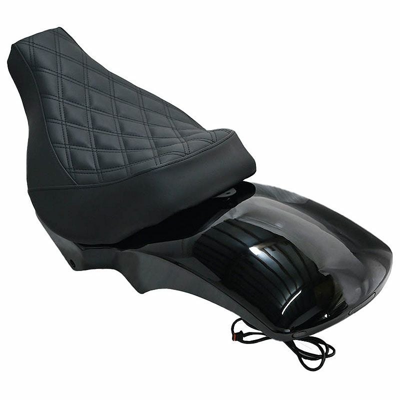 M8 ソフテイル スチール ショートリアフェンダー テール、ウインカー付き グロスブラック 4