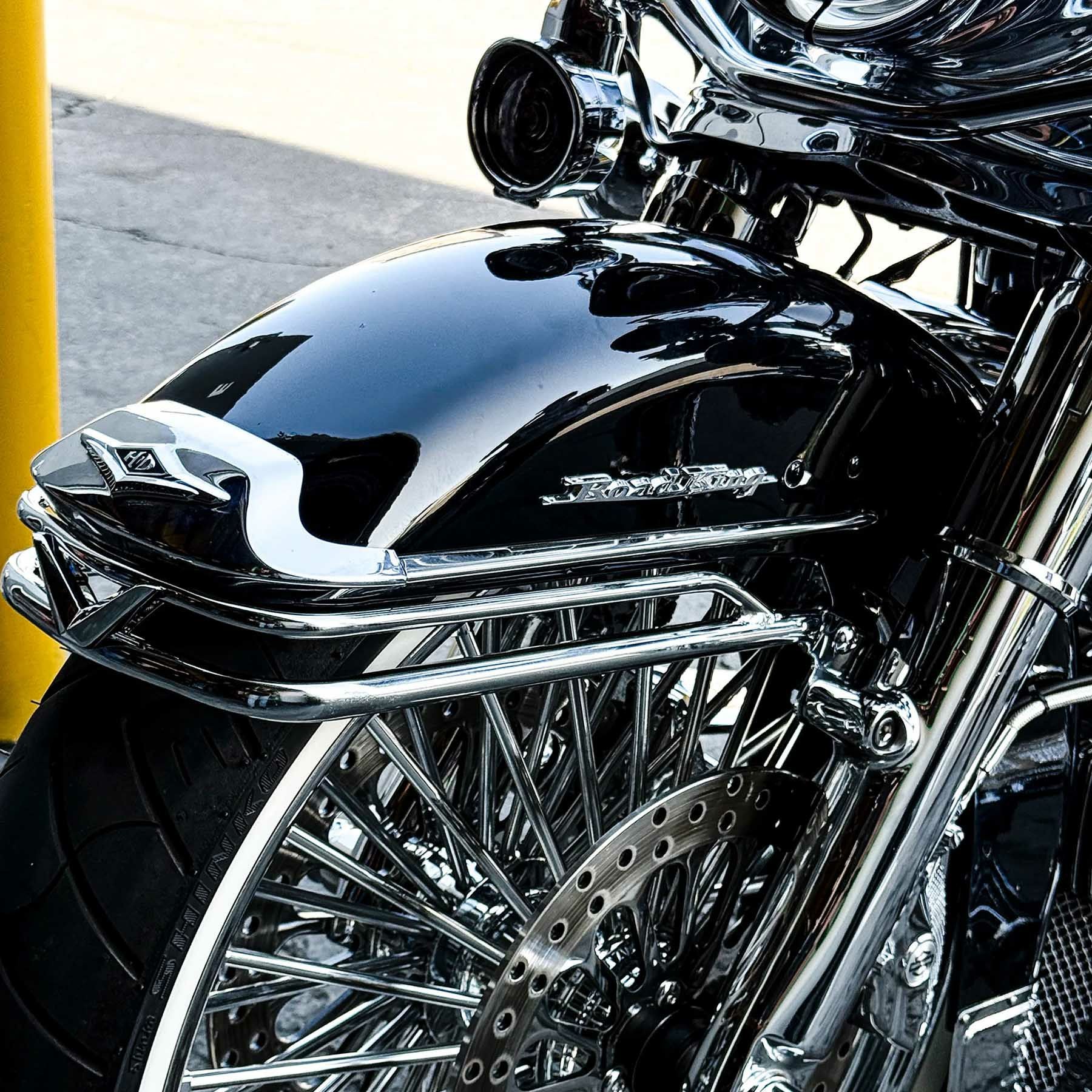 ロードキング＆FLソフテイル チーズグレイター リアバンパー クローム