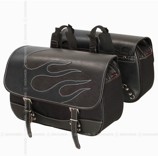 DEGNER NB-4F ナイロン製 ダブルサドルバッグ ファイアー柄-02