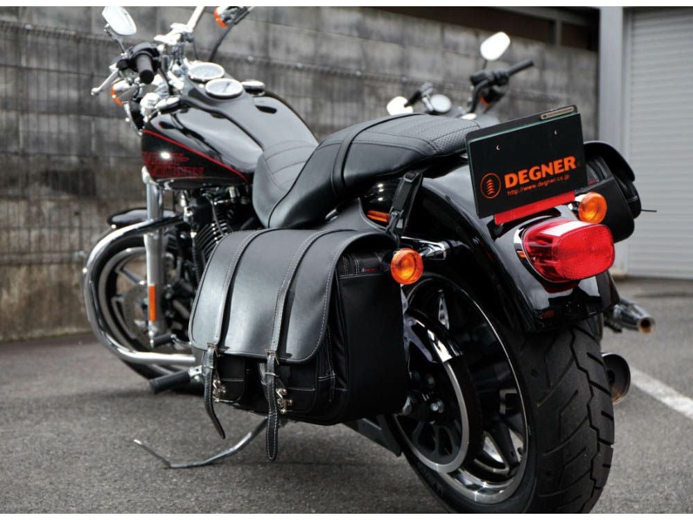 DEGNER NB-43 ナイロン製 右出しマフラー対応 ダブルサドルバッグ-01