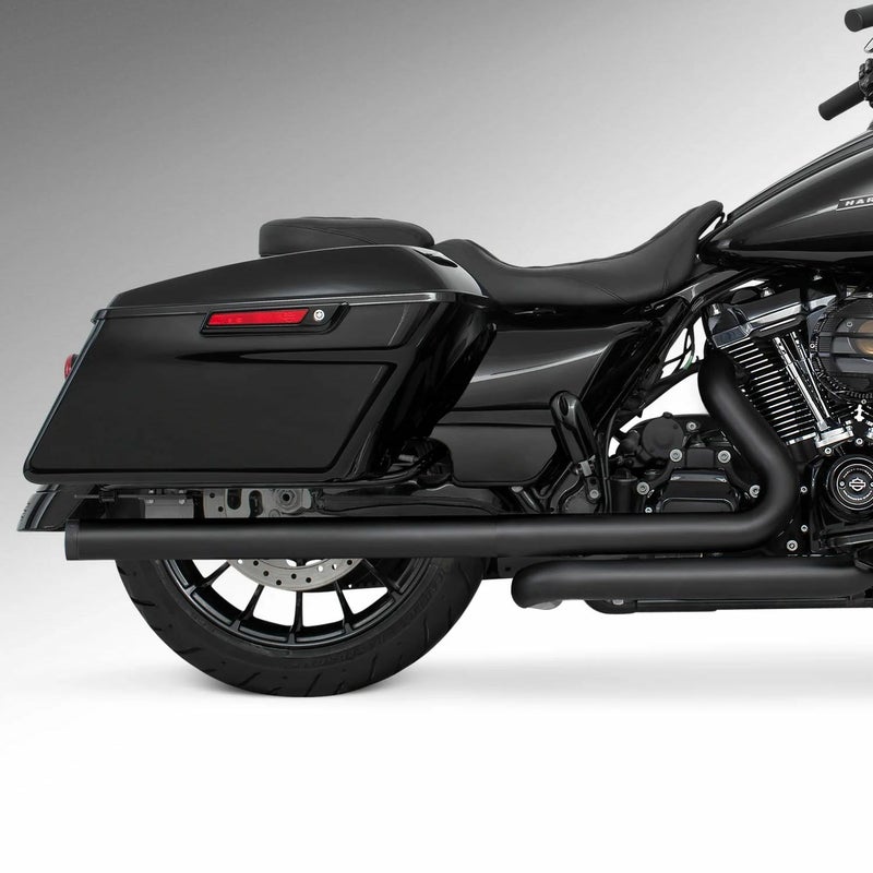 M8 ツーリング 2.5インチ径 トゥルーデュアル フルエキゾーストマフラー 33インチ ストレートエンドキャップ ブラック/ブラック フリーダムパフォーマンス