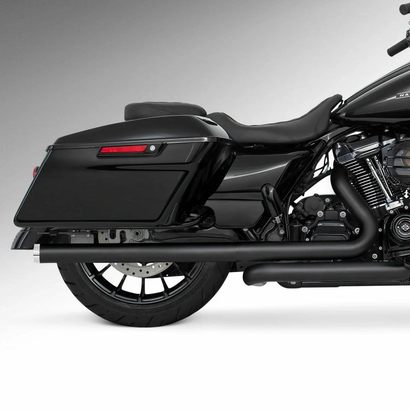 M8 ツーリング 2.5インチ径 トゥルーデュアル フルエキゾーストマフラー 33インチ ストレートエンドキャップ ブラック/クローム フリーダムパフォーマンス