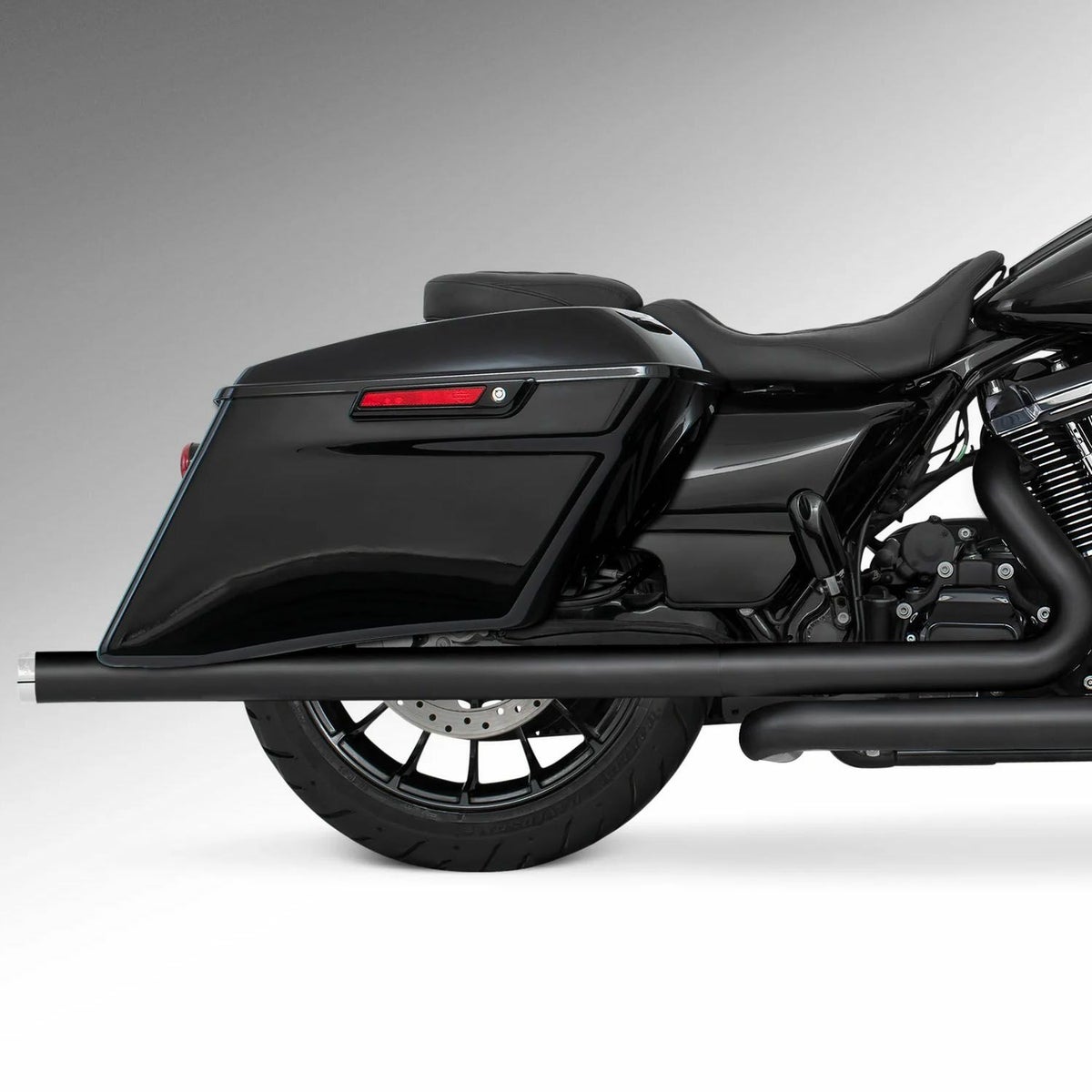 M8 ツーリング 2.5インチ径 トゥルーデュアル フルエキゾーストマフラー 39インチ ストレートエンドキャップ ブラック/クローム フリーダムパフォーマンス