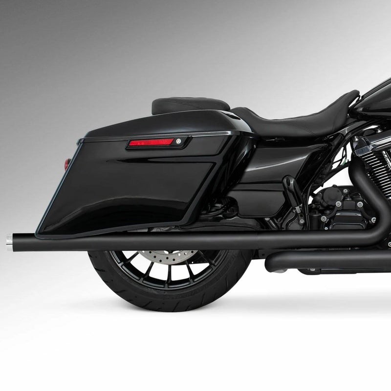 M8 ツーリング 2.5インチ径 トゥルーデュアル フルエキゾーストマフラー 39インチ ストレートエンドキャップ ブラック/クローム フリーダムパフォーマンス