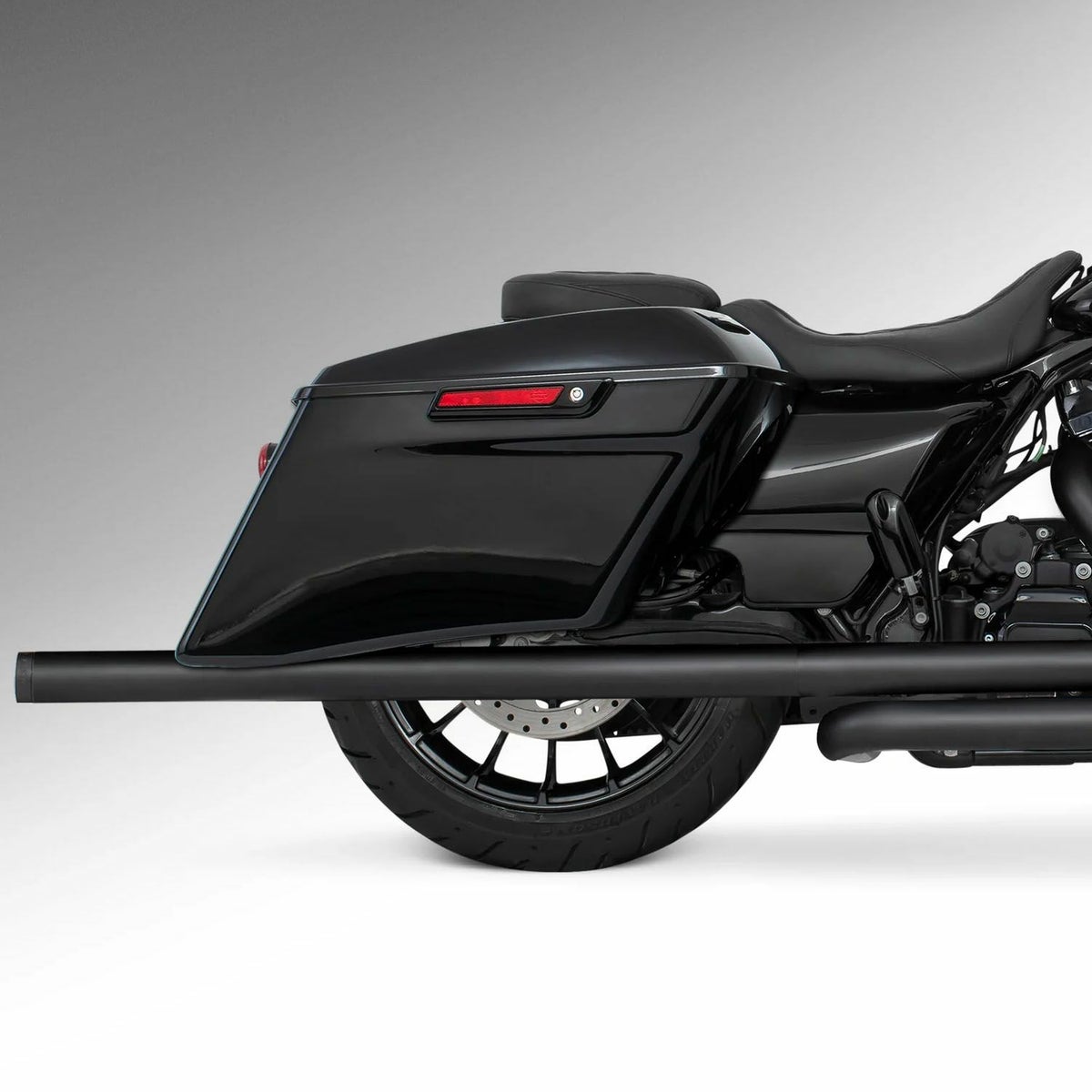 M8 ツーリング 2.5インチ径 トゥルーデュアル フルエキゾーストマフラー 42インチ ストレートエンドキャップ ブラック/ブラック フリーダムパフォーマンス