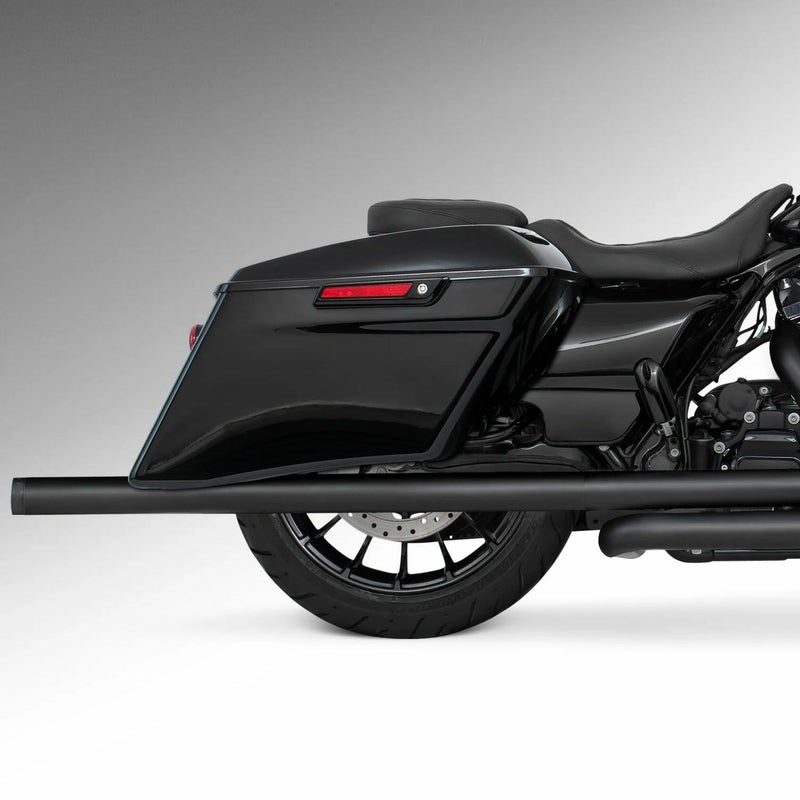 M8 ツーリング 2.5インチ径 トゥルーデュアル フルエキゾーストマフラー 42インチ ストレートエンドキャップ ブラック/ブラック フリーダムパフォーマンス