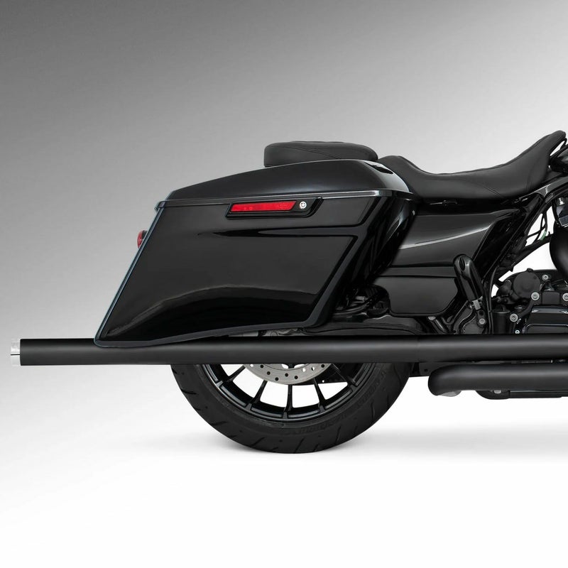 M8 ツーリング 2.5インチ径 トゥルーデュアル フルエキゾーストマフラー 42インチ ストレートエンドキャップ ブラック/クローム フリーダムパフォーマンス