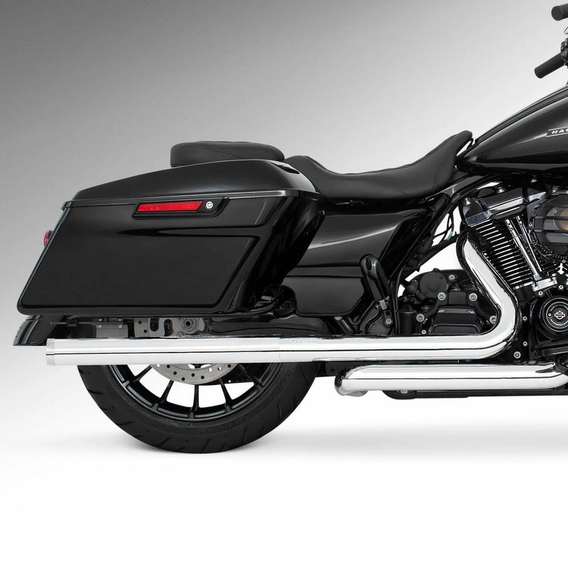 M8 ツーリング 2.5インチ径 トゥルーデュアル フルエキゾーストマフラー 33インチ ストレートエンドキャップ クローム/クローム フリーダムパフォーマンス