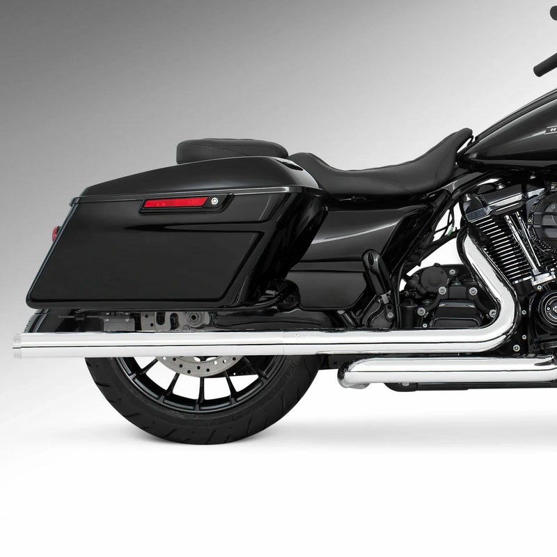 M8 ツーリング 2.5インチ径 トゥルーデュアル フルエキゾーストマフラー 36インチ ストレートエンドキャップ クローム/クローム フリーダムパフォーマンス