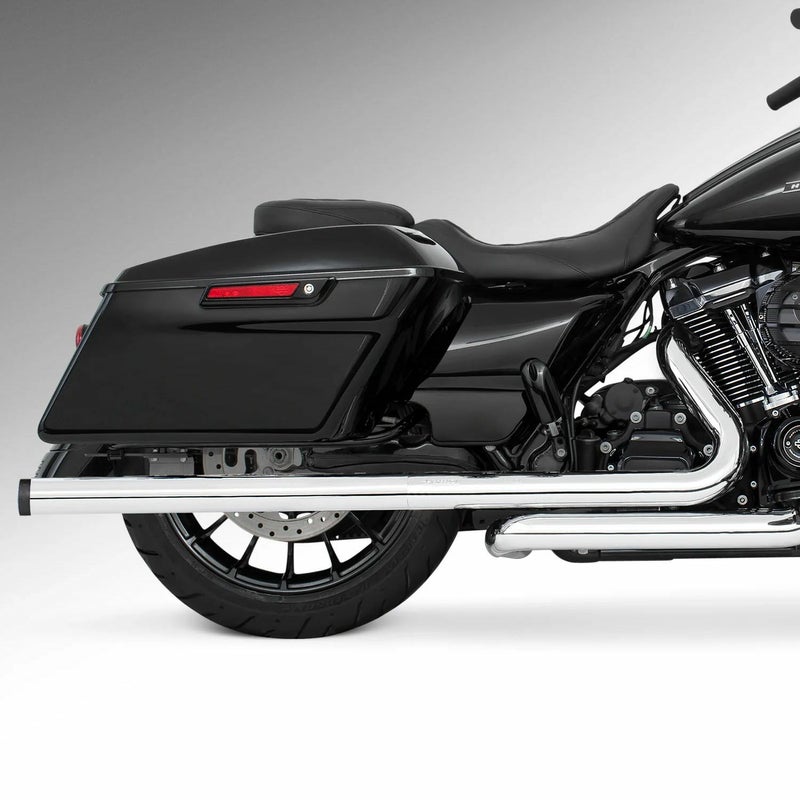 M8 ツーリング 2.5インチ径 トゥルーデュアル フルエキゾーストマフラー 36インチ ストレートエンドキャップ クローム/ブラック フリーダムパフォーマンス