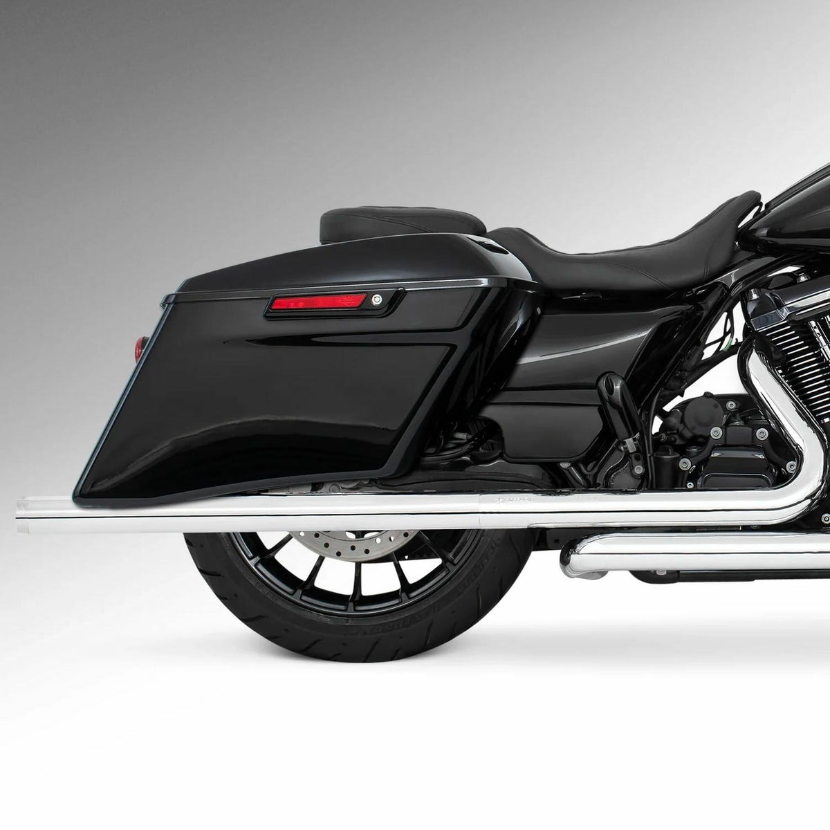 M8 ツーリング 2.5インチ径 トゥルーデュアル フルエキゾーストマフラー 39インチ ストレートエンドキャップ クローム/クローム フリーダムパフォーマンス