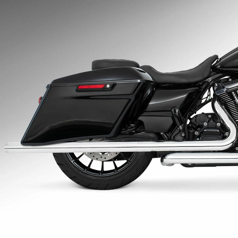 M8 ツーリング 2.5インチ径 トゥルーデュアル フルエキゾーストマフラー 39インチ ストレートエンドキャップ クローム/クローム フリーダムパフォーマンス