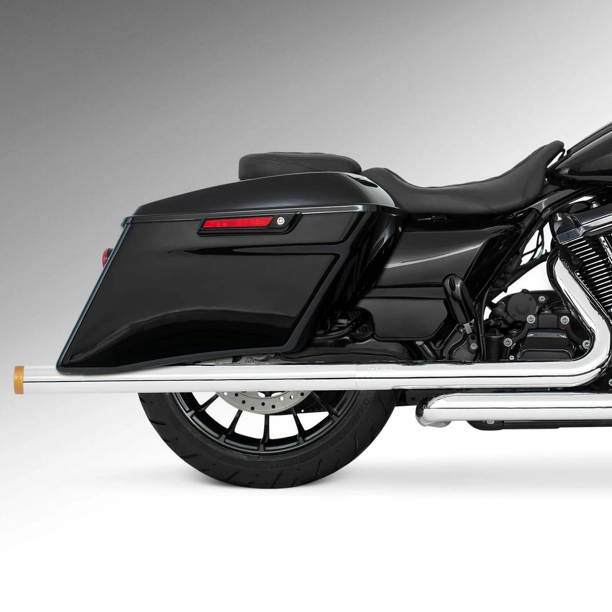 M8 ツーリング 2.5インチ径 トゥルーデュアル フルエキゾーストマフラー 39インチ ストレートエンドキャップ クローム/ゴールド フリーダムパフォーマンス