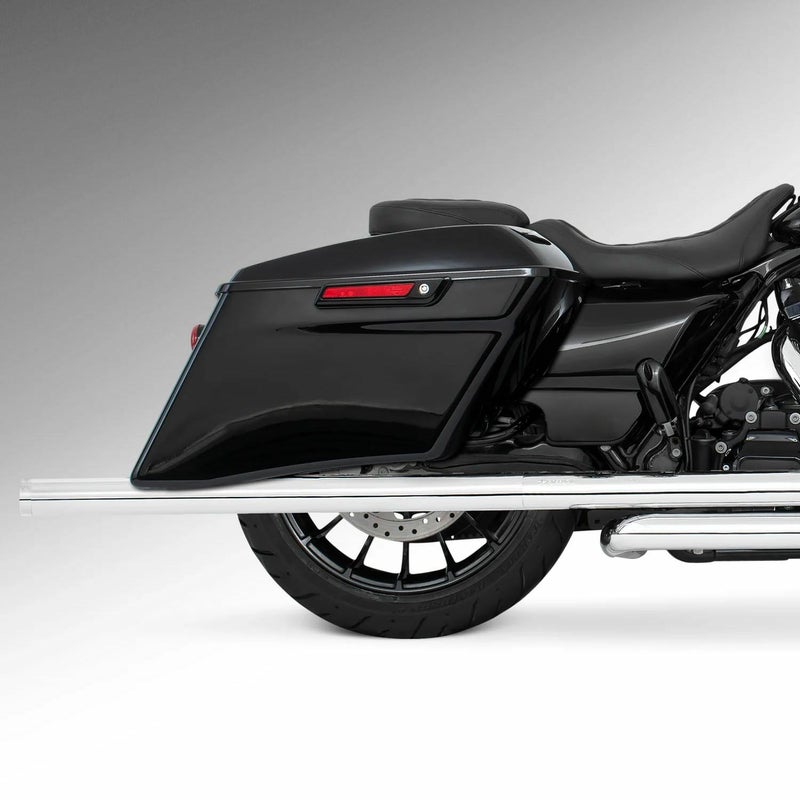 M8 ツーリング 2.5インチ径 トゥルーデュアル フルエキゾーストマフラー 42インチ ストレートエンドキャップ クローム/クローム フリーダムパフォーマンス