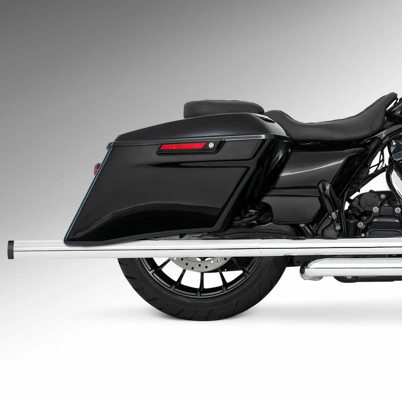 M8 ツーリング 2.5インチ径 トゥルーデュアル フルエキゾーストマフラー 42インチ ストレートエンドキャップ クローム/ブラック フリーダムパフォーマンス