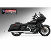 M8 ツーリング 2.5インチ径 トゥルーデュアル フルエキゾーストマフラー 42インチ ストレートエンドキャップ クローム/ブラック フリーダムパフォーマンス 2