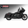 M8 ツーリング 2.5インチ径 トゥルーデュアル フルエキゾーストマフラー 36インチ スラッシュカットエンドキャップ ブラック/ブラック フリーダムパフォーマンス 2