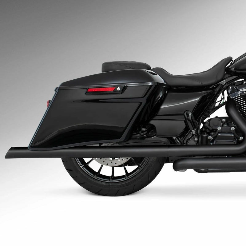 M8 ツーリング 2.5インチ径 トゥルーデュアル フルエキゾーストマフラー 39インチ スラッシュカットエンドキャップ ブラック/ブラック フリーダムパフォーマンス