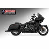 M8 ツーリング 2.5インチ径 トゥルーデュアル フルエキゾーストマフラー 39インチ スラッシュカットエンドキャップ ブラック/ブラック フリーダムパフォーマンス 2