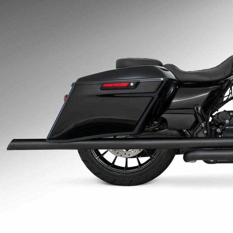 M8 ツーリング 2.5インチ径 トゥルーデュアル フルエキゾーストマフラー 42インチ スラッシュカットエンドキャップ ブラック/ブラック フリーダムパフォーマンス