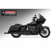 M8 ツーリング 2.5インチ径 トゥルーデュアル フルエキゾーストマフラー 42インチ スラッシュカットエンドキャップ ブラック/クローム フリーダムパフォーマンス 2