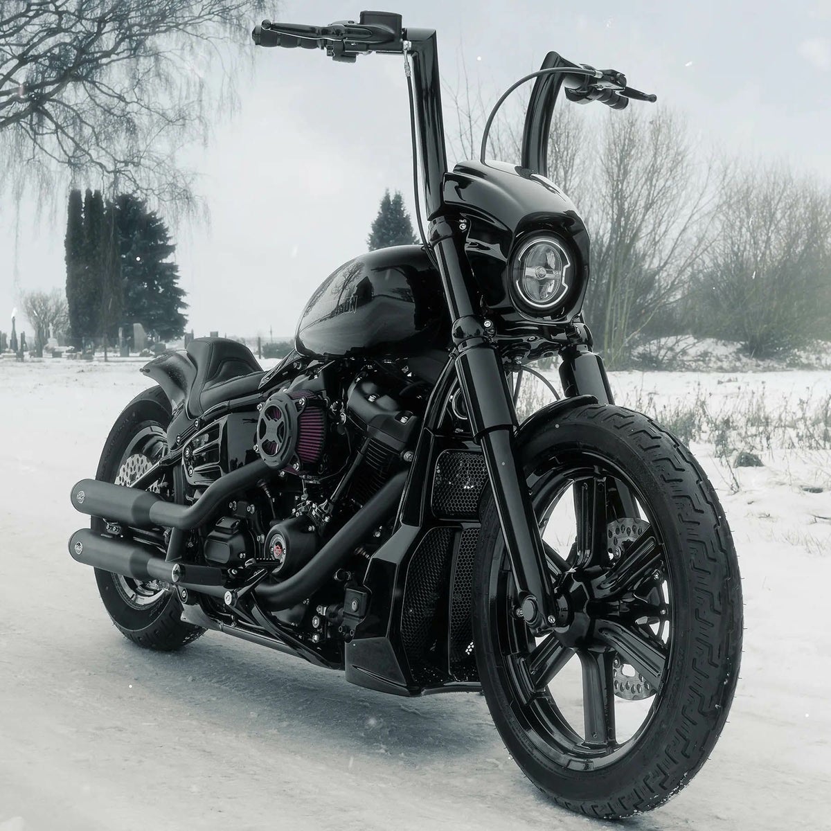 モナーク ファットハンドルバー 12インチ (ブラック)1