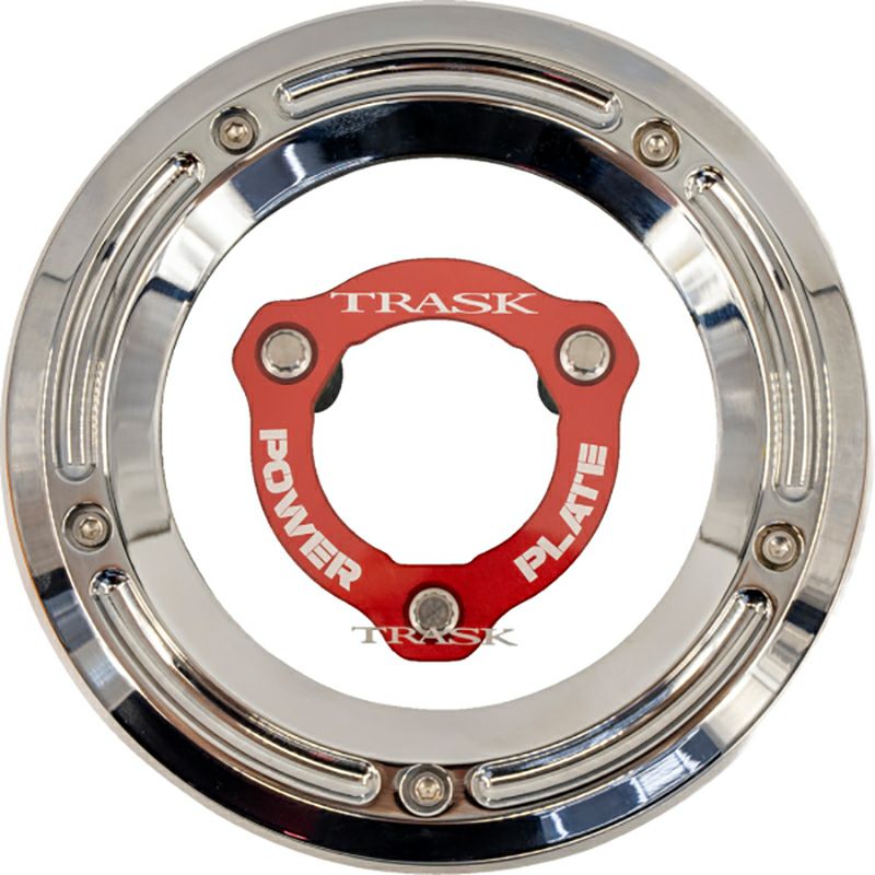 ダービーカバー＆パワークラッチプレートキット (クローム/レッド)