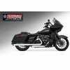 M8 ツーリング 2.5インチ径 トゥルーデュアル フルエキゾーストマフラー 33インチ スラッシュカットエンドキャップ クローム/ブラック フリーダムパフォーマンス 2