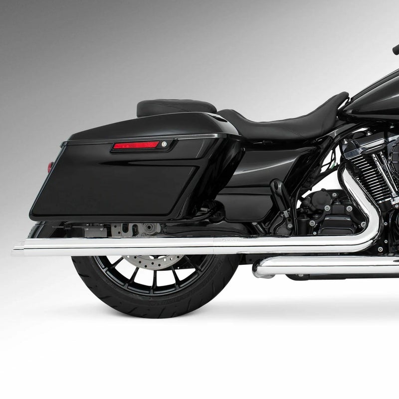 M8 ツーリング 2.5インチ径 トゥルーデュアル フルエキゾーストマフラー 36インチ スラッシュカットエンドキャップ クローム/クローム フリーダムパフォーマンス