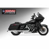 M8 ツーリング 2.5インチ径 トゥルーデュアル フルエキゾーストマフラー 36インチ スラッシュカットエンドキャップ クローム/ブラック フリーダムパフォーマンス 2