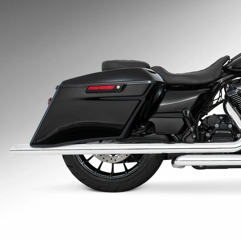 M8 ツーリング 2.5インチ径 トゥルーデュアル フルエキゾーストマフラー 39インチ スラッシュカットエンドキャップ クローム/クローム フリーダムパフォーマンス