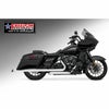 M8 ツーリング 2.5インチ径 トゥルーデュアル フルエキゾーストマフラー 39インチ スラッシュカットエンドキャップ クローム/ブラック フリーダムパフォーマンス 2