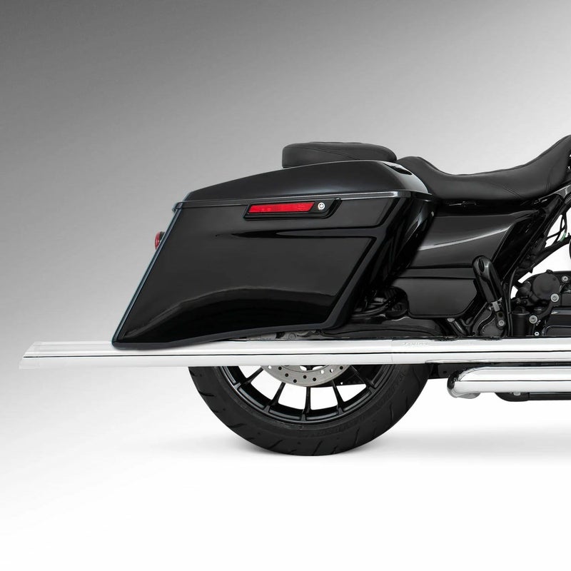 M8 ツーリング 2.5インチ径 トゥルーデュアル フルエキゾーストマフラー 42インチ スラッシュカットエンドキャップ クローム/クローム フリーダムパフォーマンス