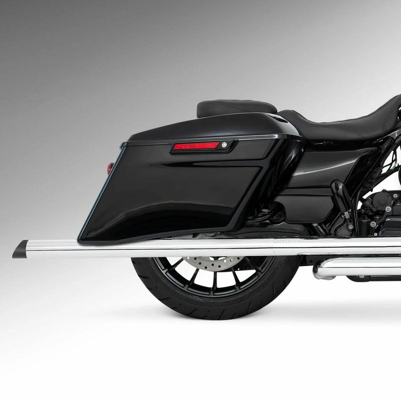 M8 ツーリング 2.5インチ径 トゥルーデュアル フルエキゾーストマフラー 42インチ スラッシュカットエンドキャップ クローム/ブラック フリーダムパフォーマンス