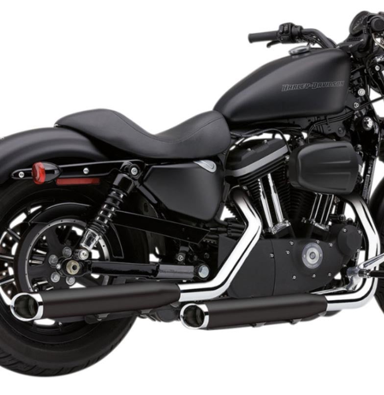 COBRA 3インチ スリップオンマフラー 可変エンドキャップ　ブラック  スポーツスター-01