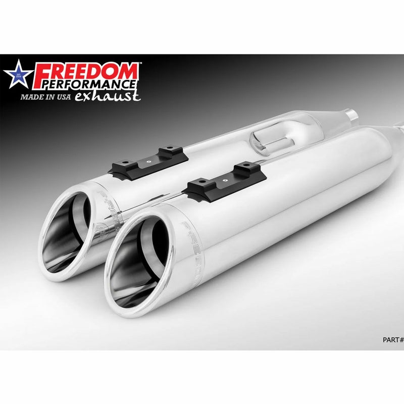 1995～2016 ツーリング スラッシュ RAPTOR スリップオンマフラー 4.5インチ クローム/クローム フリーダムパフォーマンス