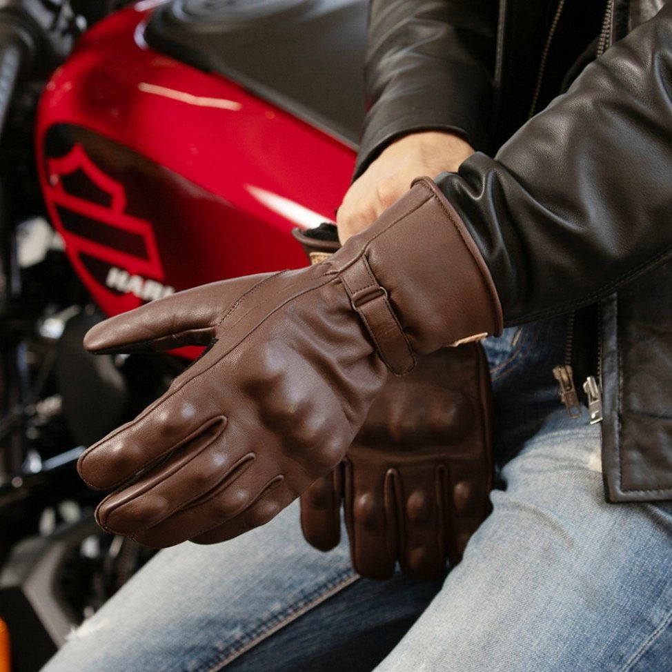 DEGNER デグナー ウインター レザー リブグローブ ブラウン