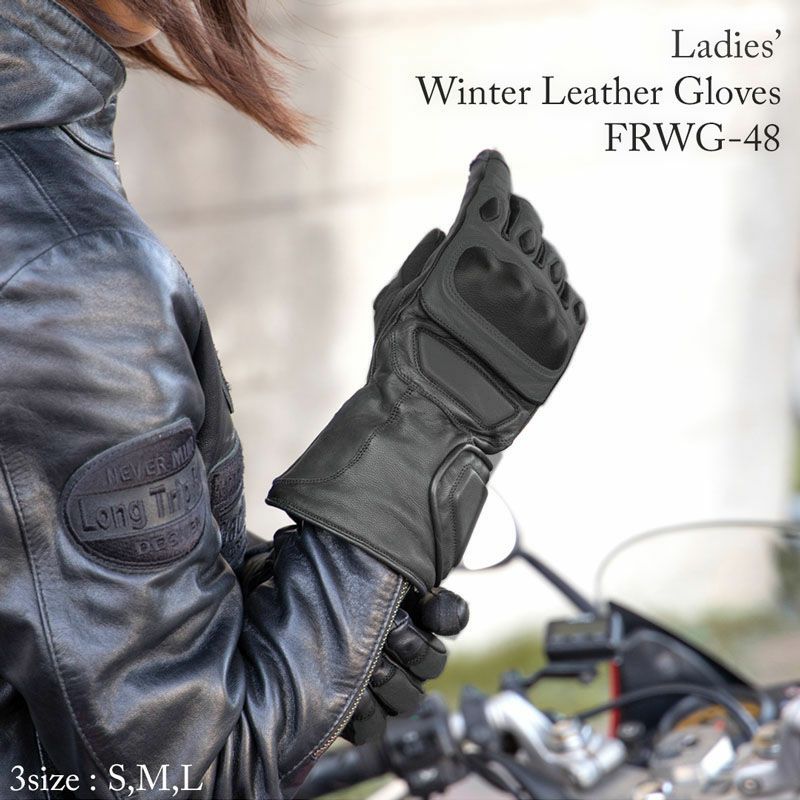 DEGNER デグナー レディース ウインター レザー プロテクターグローブ ブラック