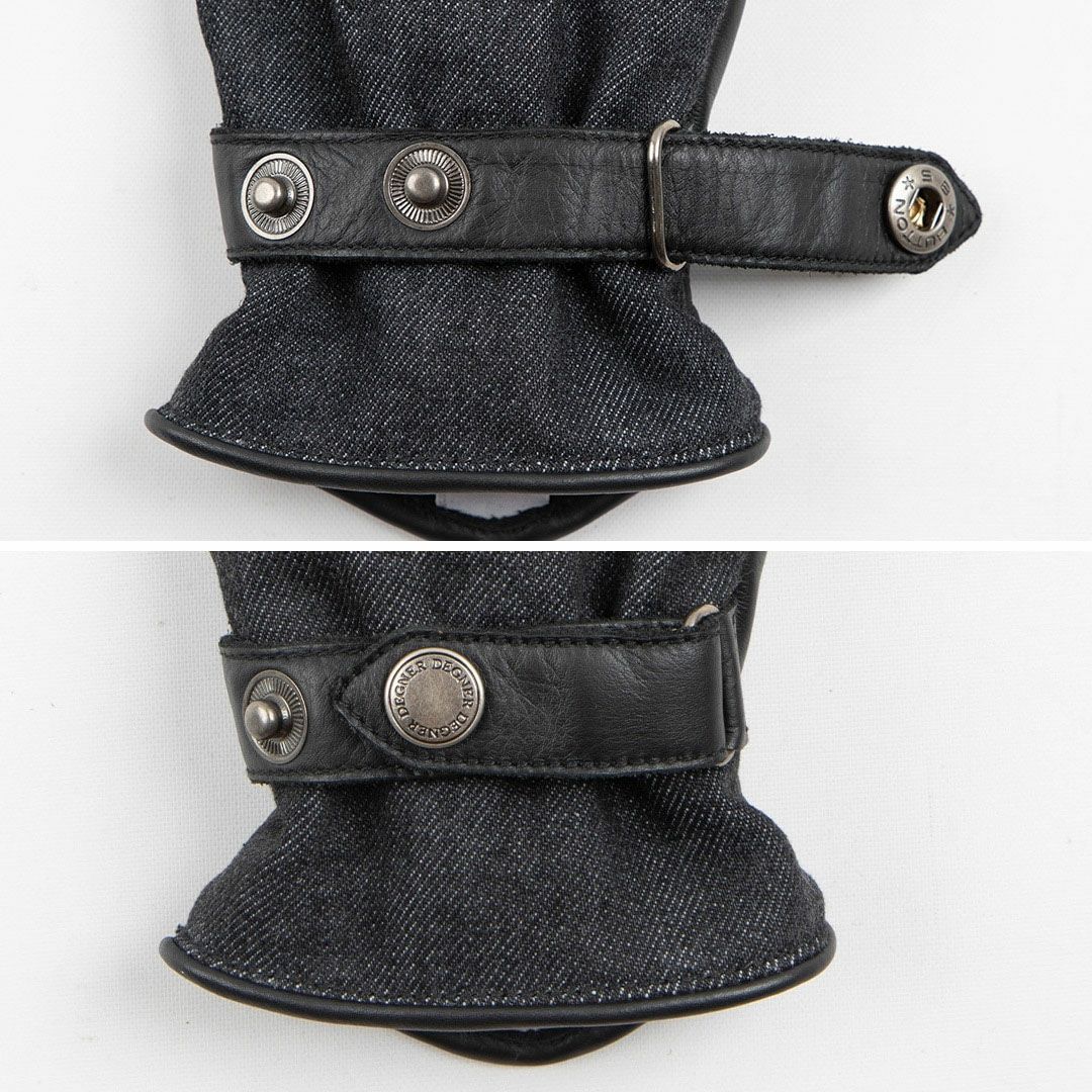 DEGNER デグナー レディース レザー&AAAデニムコンビ グローブ ブラック 6