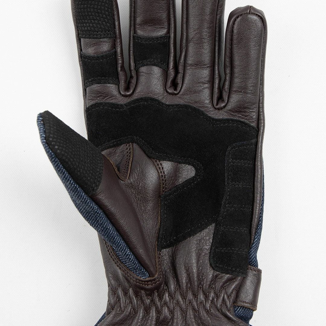 DEGNER デグナー レディース レザー&AAAデニムコンビ グローブ ネイビーデニム/ブラウンレザー 6