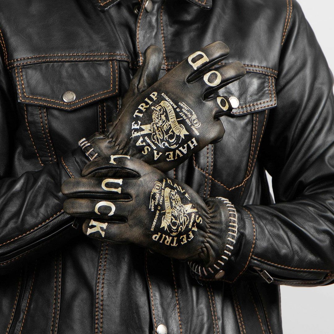 SECOND MAN TATTOO 2 レザーグローブ ブラック By City |ハーレー